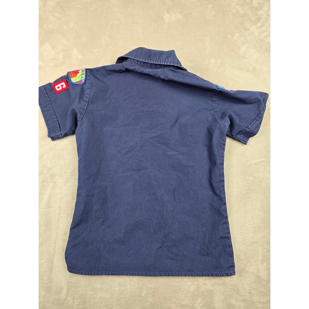 Boy Scouts of America Uniform Shirt Kids Youth Medium Blue Patches Short Sleeve - Picture 7 of 8